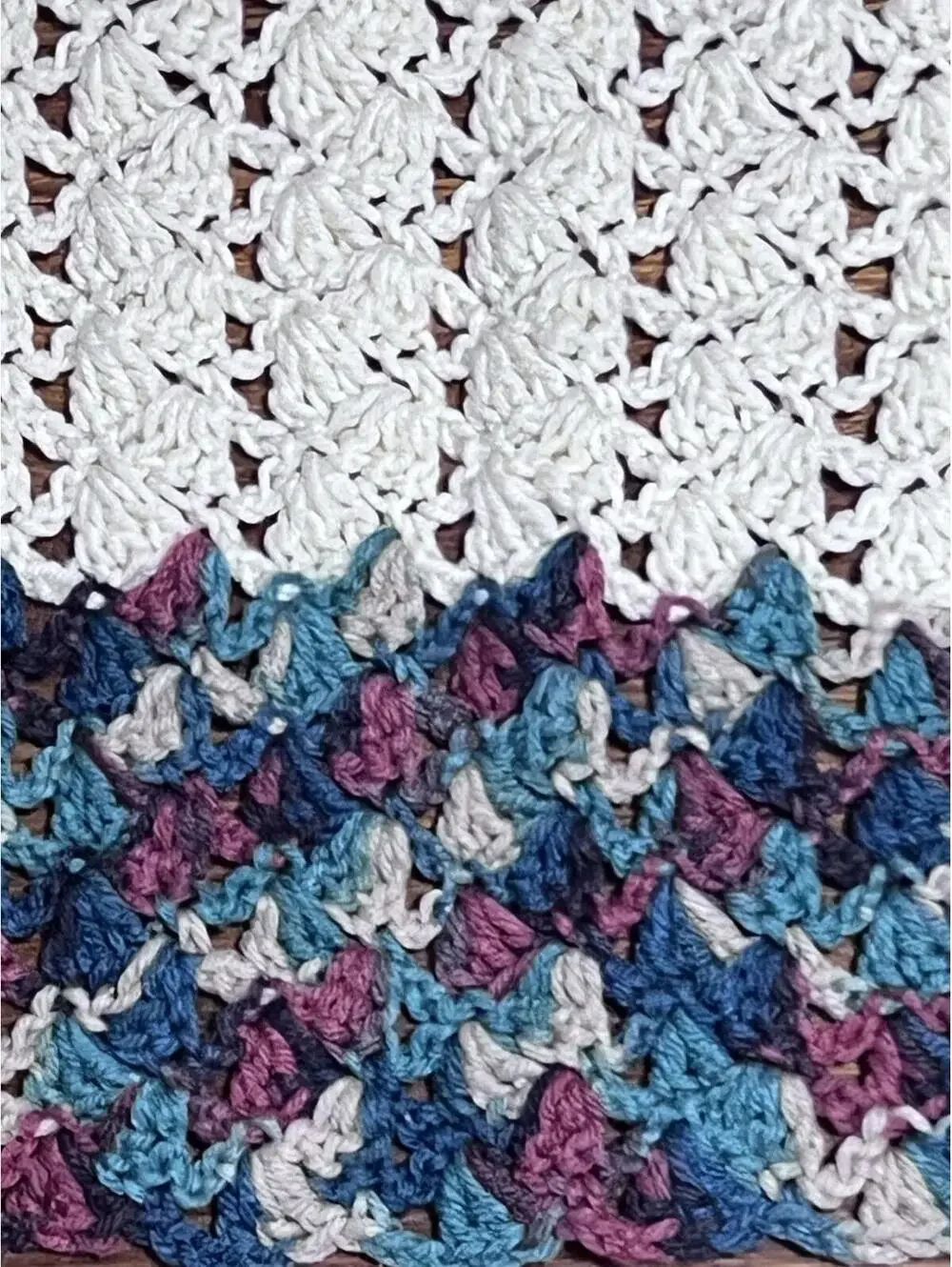 Handmade Knit Lap Throw Cream And Fall Colors 26 X 34